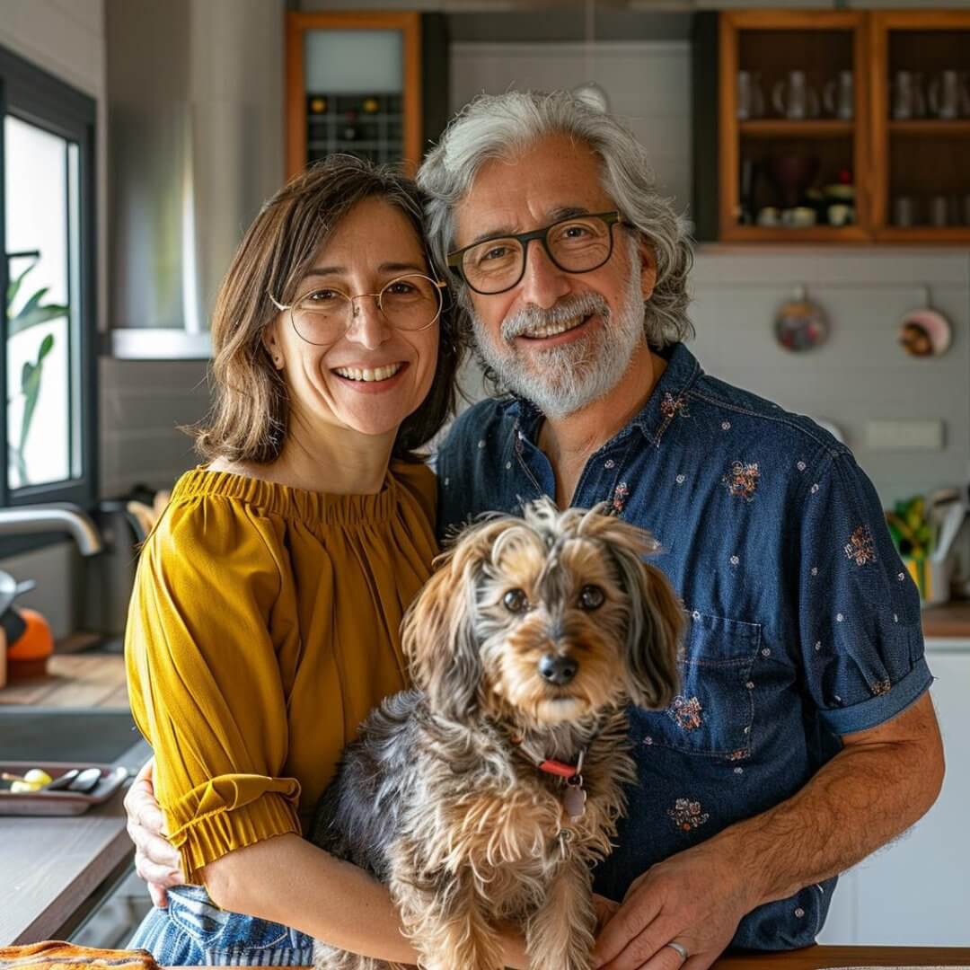 Cane felice con il suo giocattolo Super Animali